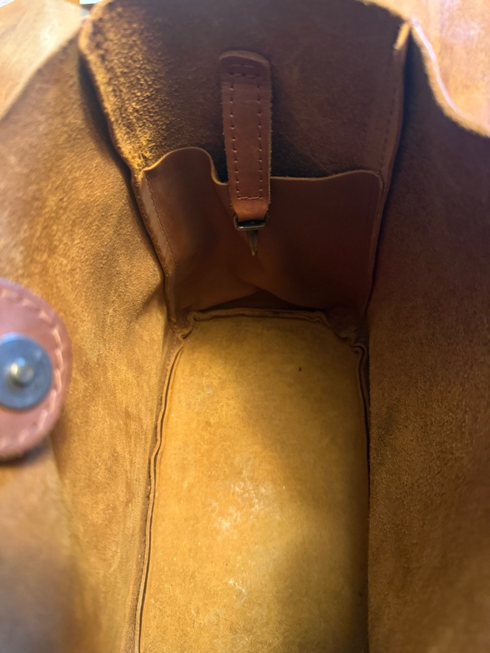 Portland Leather Butterfly Bucket Bag Honey Full Grain Leather Boho Classic - Picture 9 of 15